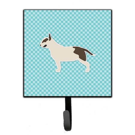 Carolines Treasures Bull Terrier Checkerboard Blue Leash or Key Holder BB3778SH4